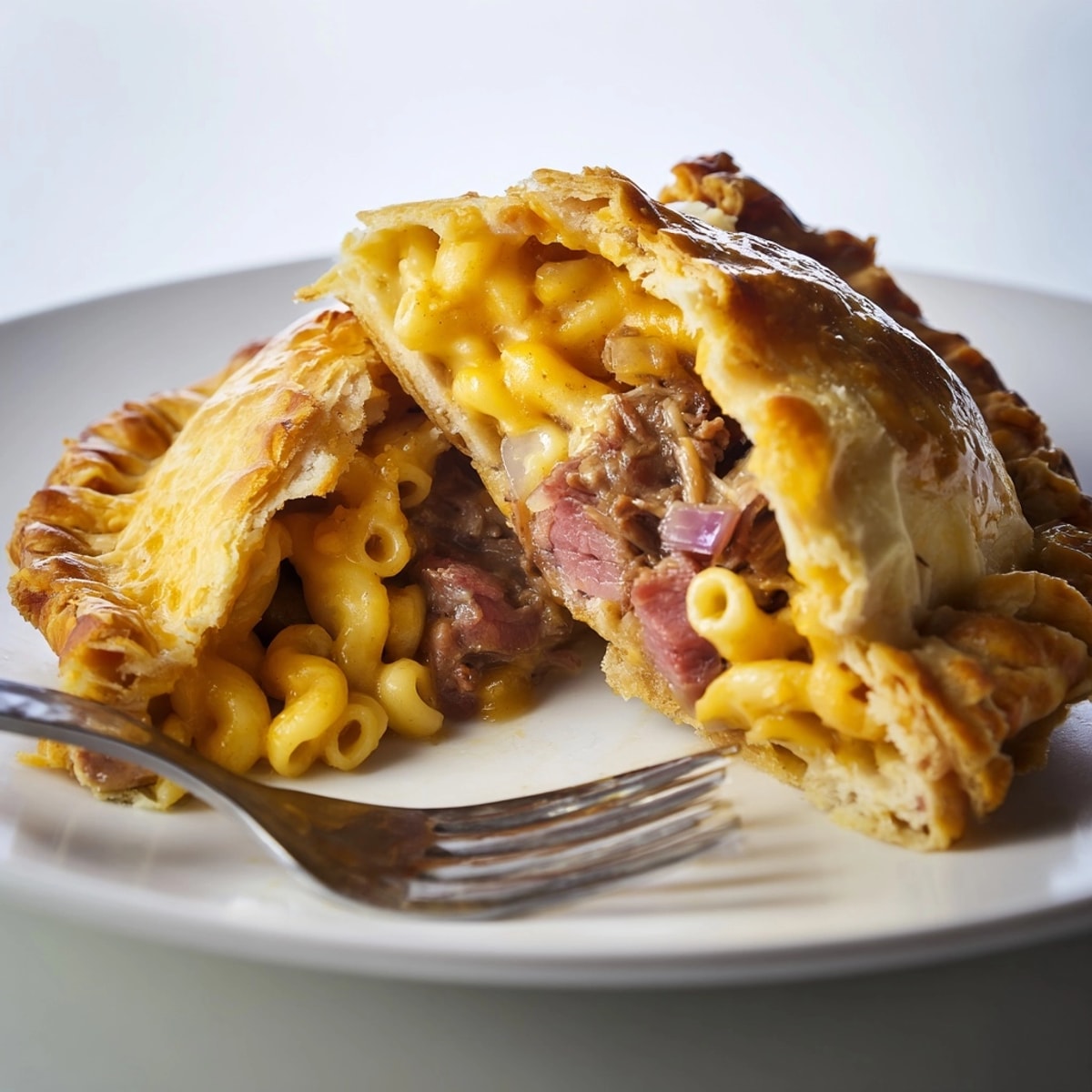 Golden, flaky Smoked Brisket & Mac n Cheese Empanadas, a savory, rich hand pie.