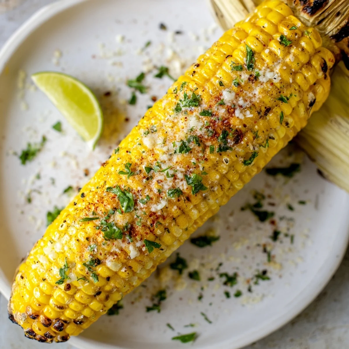 Golden, charred roasted corn on the cob, a simple and flavorful summer side dish.