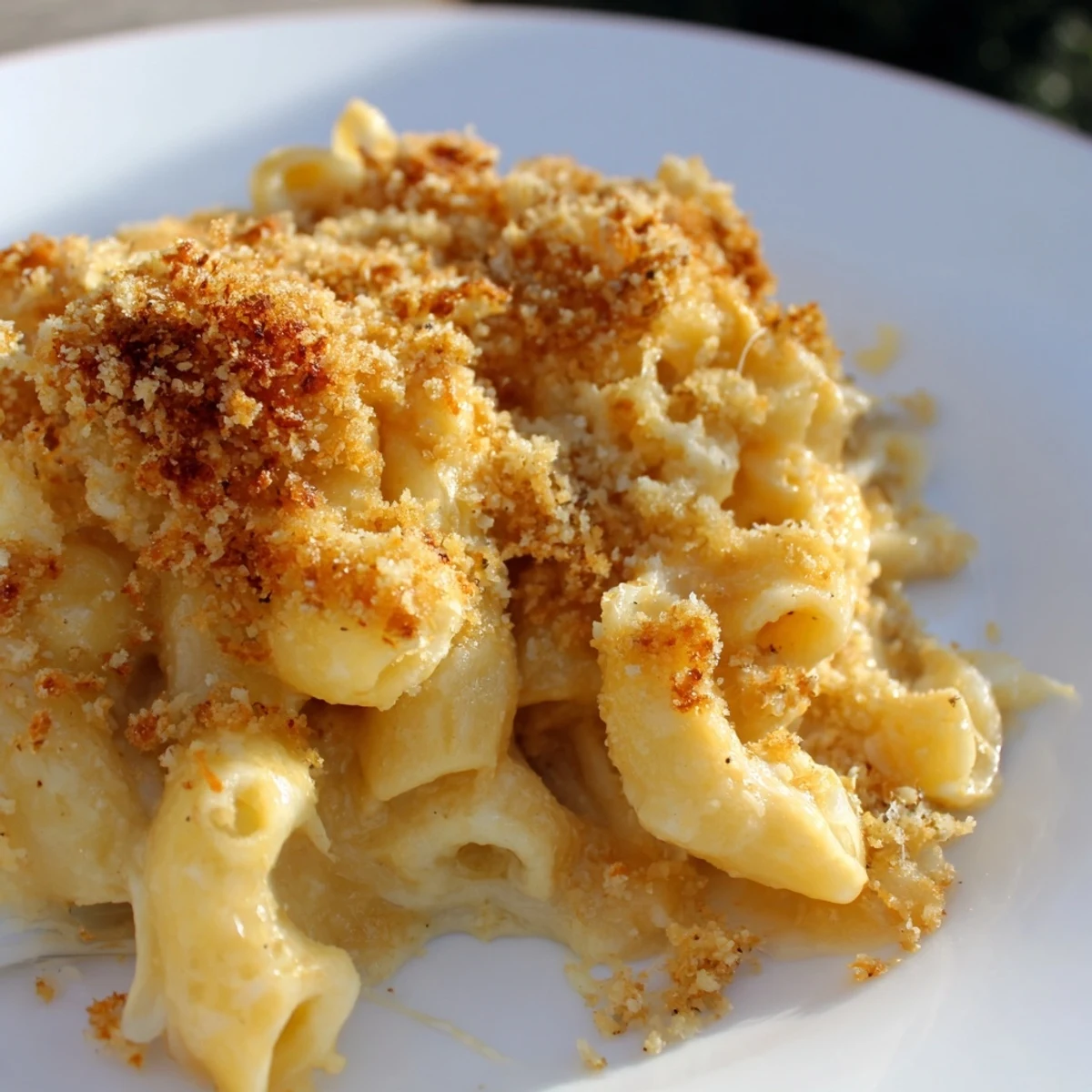 Golden, bubbly Mac and Cheese, a classic comfort food, ready to serve and enjoy.