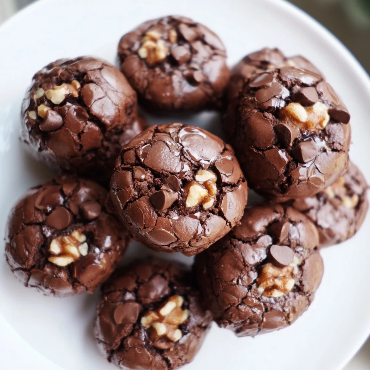 Close-up of golden-brown brownie bites, ready to enjoy—delicious mini dessert bites.