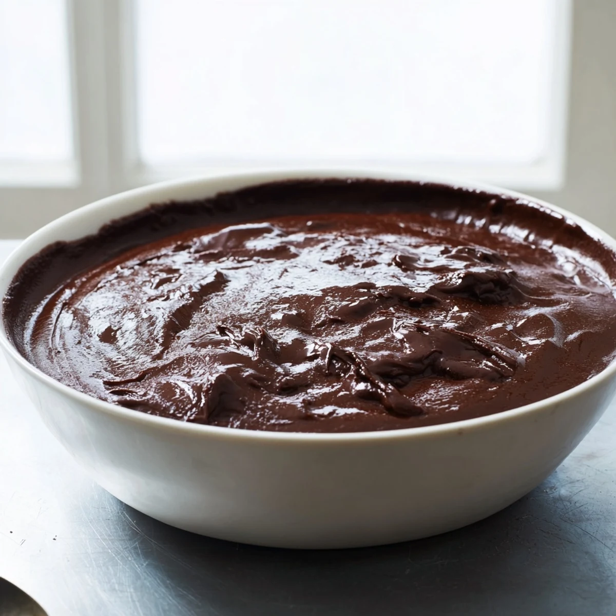 Creamy chocolate pudding, a rich and decadent dessert, perfectly chilled and ready to enjoy.