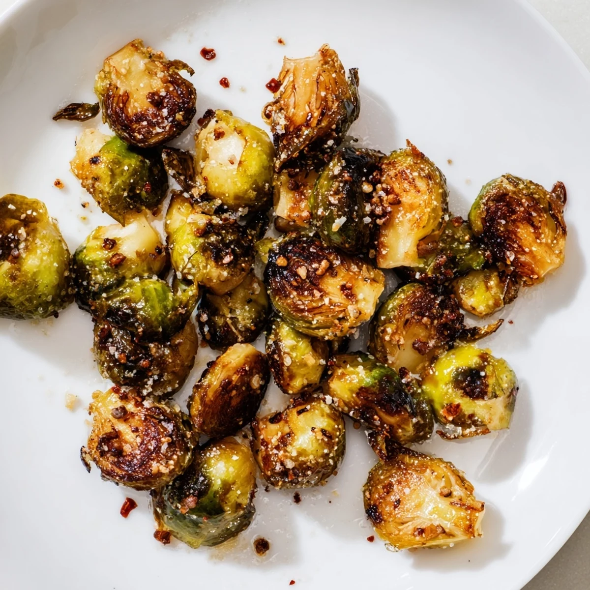 Tossed in olive oil and seasoning, these Roasted Brussels Sprouts are fresh from the oven.