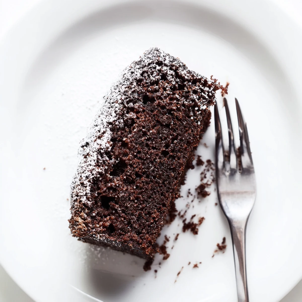 Sliced Dark Chocolate and Beetroot Snack Cake on a rustic board, showing a tender crumb and glossy dark chocolate drizzle.