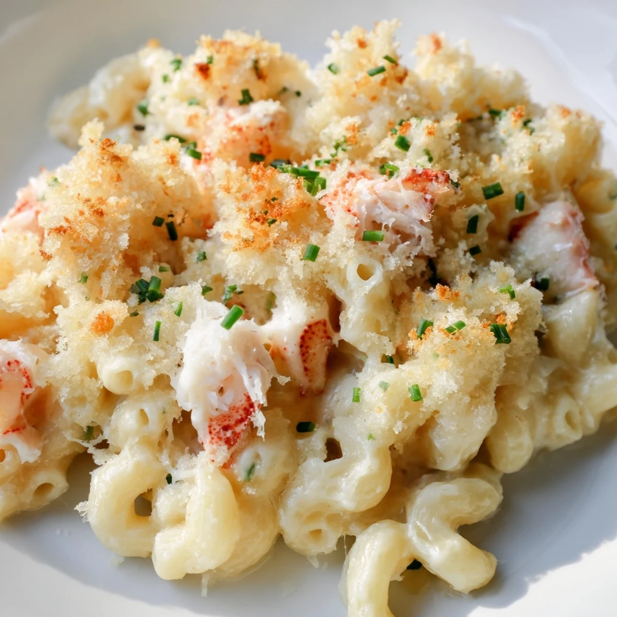 Tender chunks of lobster nestle in creamy cheese sauce, finished with a drizzle of fragrant truffle oil.