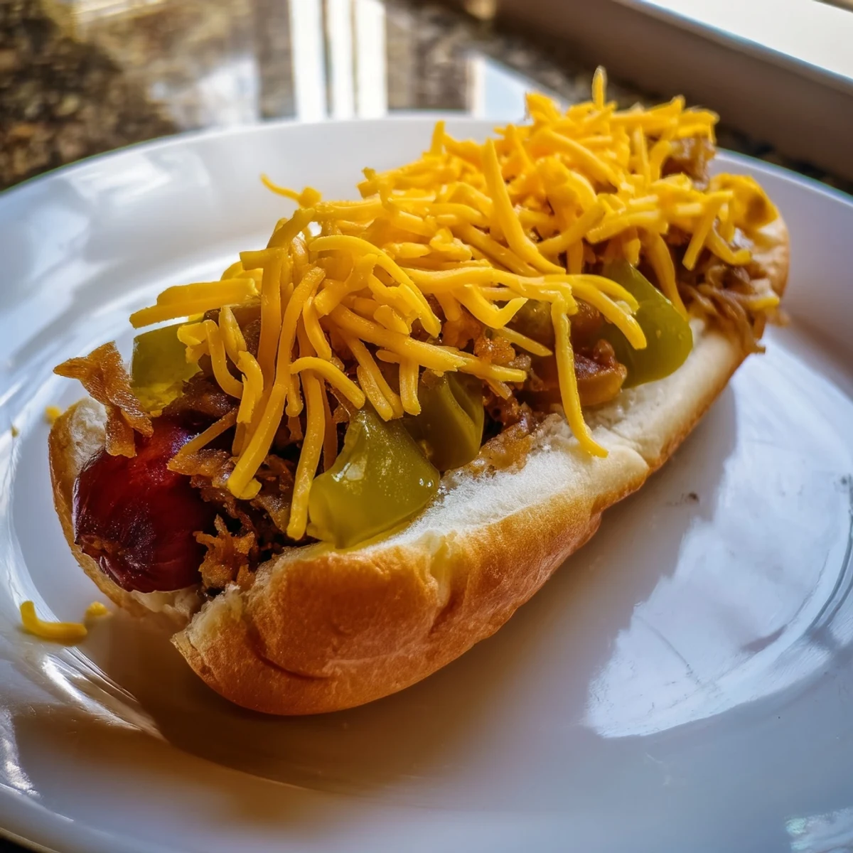 Hearty Hot Dog Bar with Beef Franks plated with crispy fries, dill pickles, and colorful condiments.
