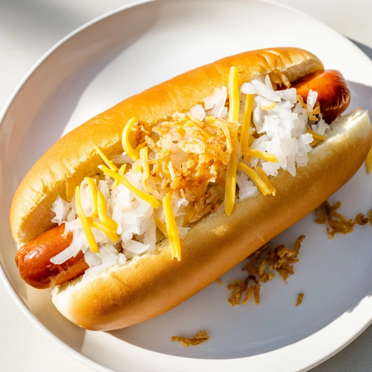 A vibrant Hot Dog Bar with beef franks nestled in soft buns, surrounded by colorful bowls of classic and gourmet toppings.