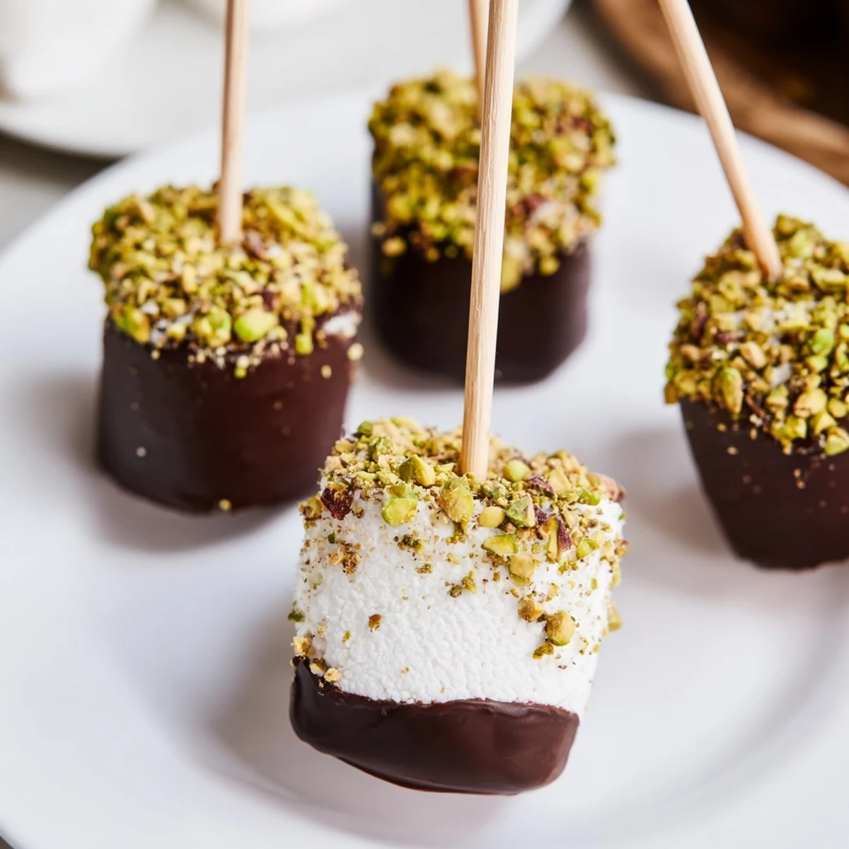 Coated marshmallows dipped in rich chocolate, sprinkled with rainbow sprinkles, ready for party platters or holiday gifting.