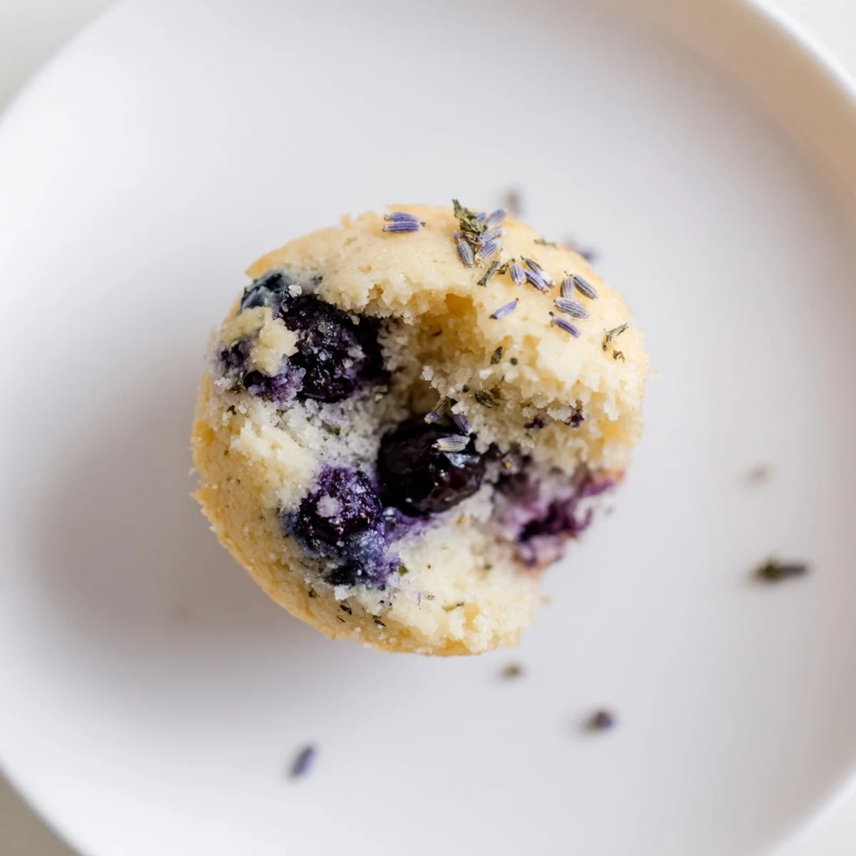 Moist mini Lavender Blueberry Tea Cakes studded with fresh blueberries and flecks of purple lavender.