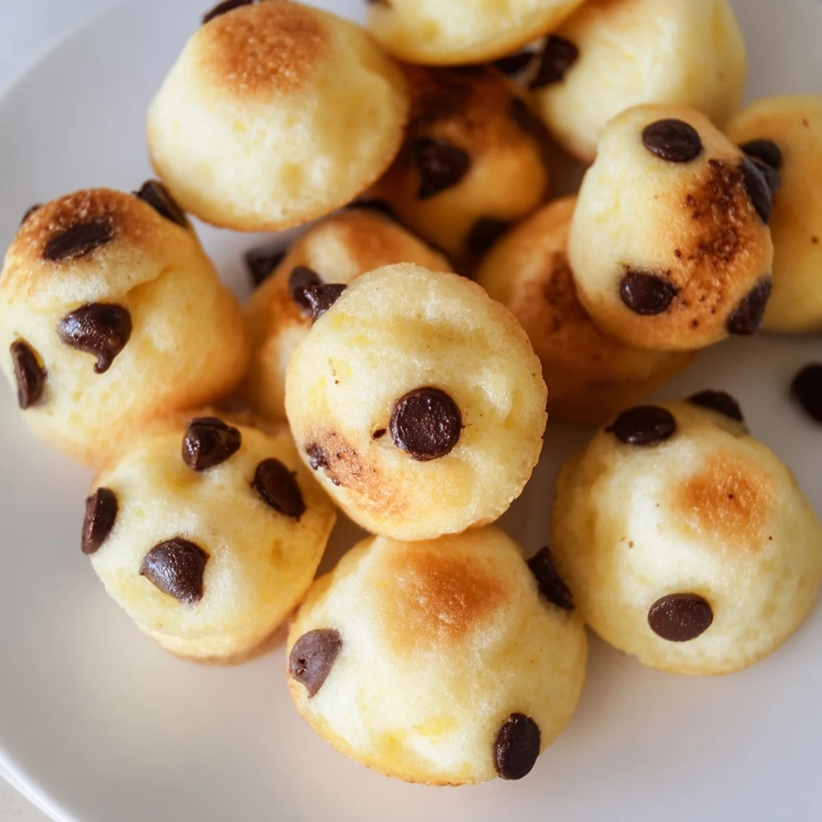 Stack of bite-sized pancake poppers ready to be enjoyed at a cozy brunch table.