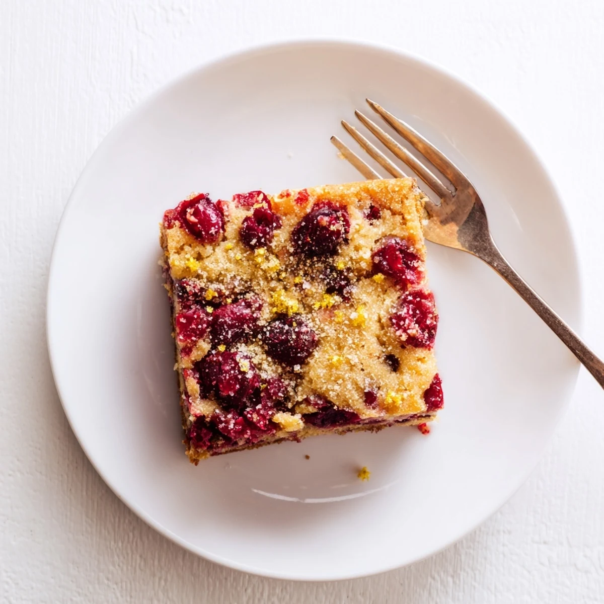 Golden-brown Cranberry Cake cooling on a wire rack, featuring juicy berries and a sweet orange zest topping perfect for holidays.