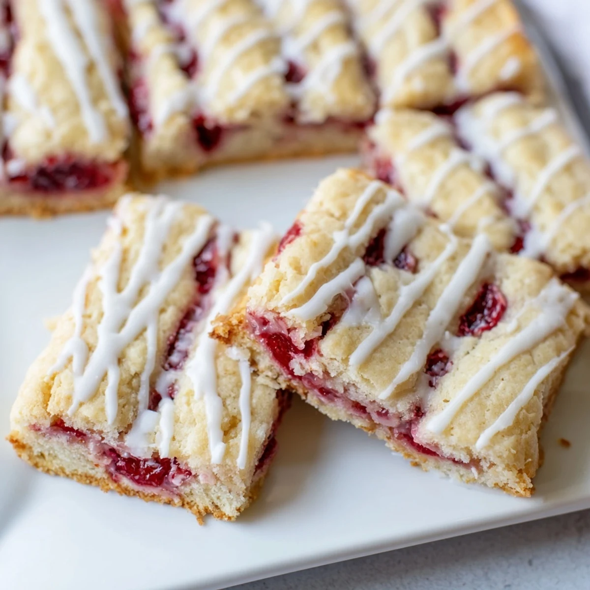 From the pan to plates, Easy Cherry Pie Bars served warm with vanilla ice cream and fresh mint.