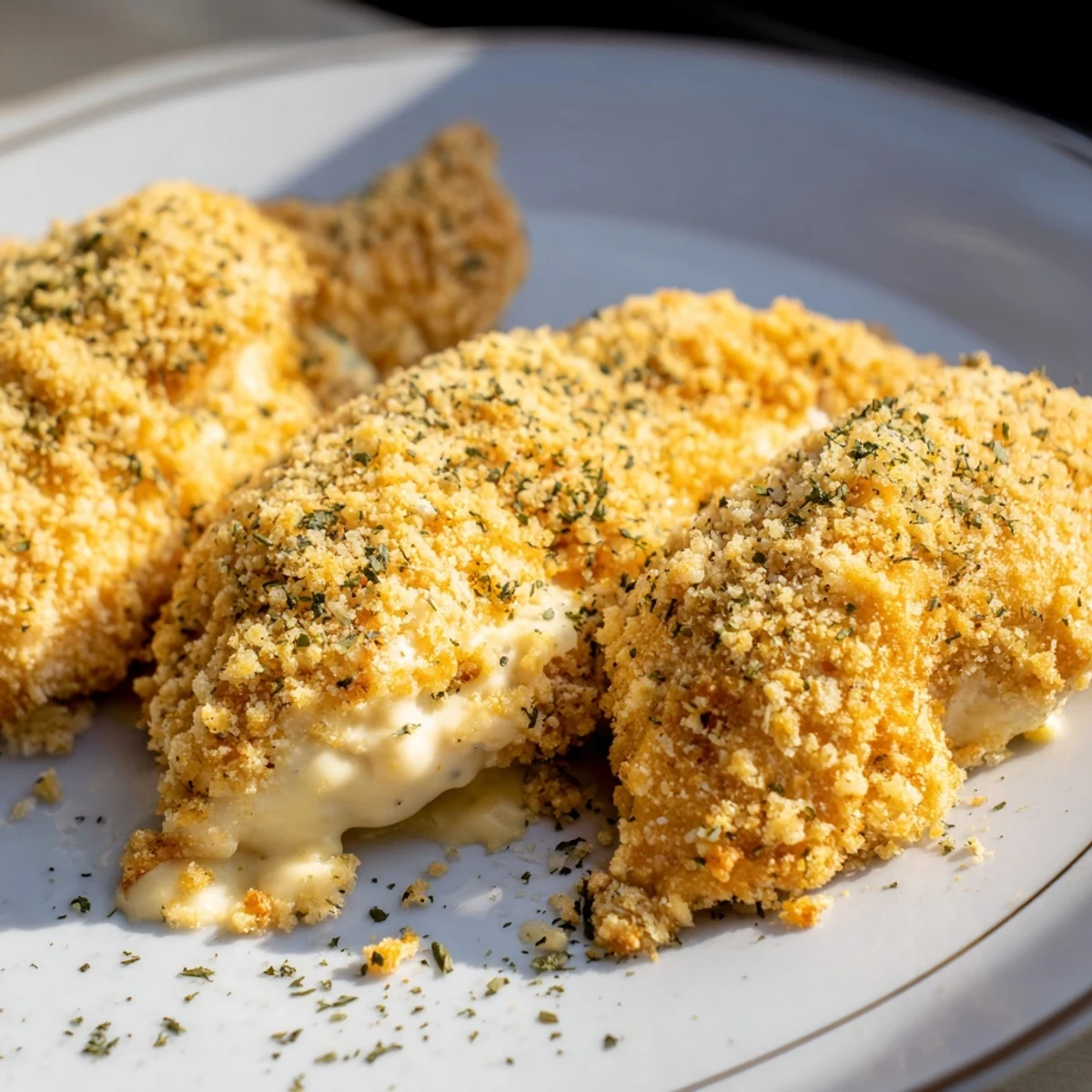 Juicy Melt In Your Mouth Chicken baked with Parmesan crust, bubbling sauce, and golden top.