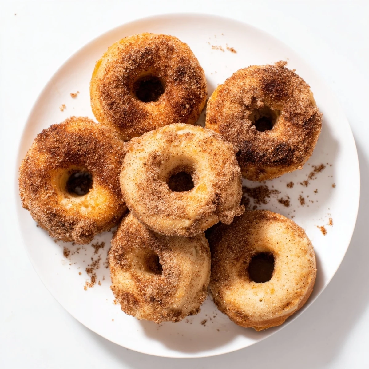 Golden pumpkin spice biscuit donuts coated in warm cinnamon sugar for fall