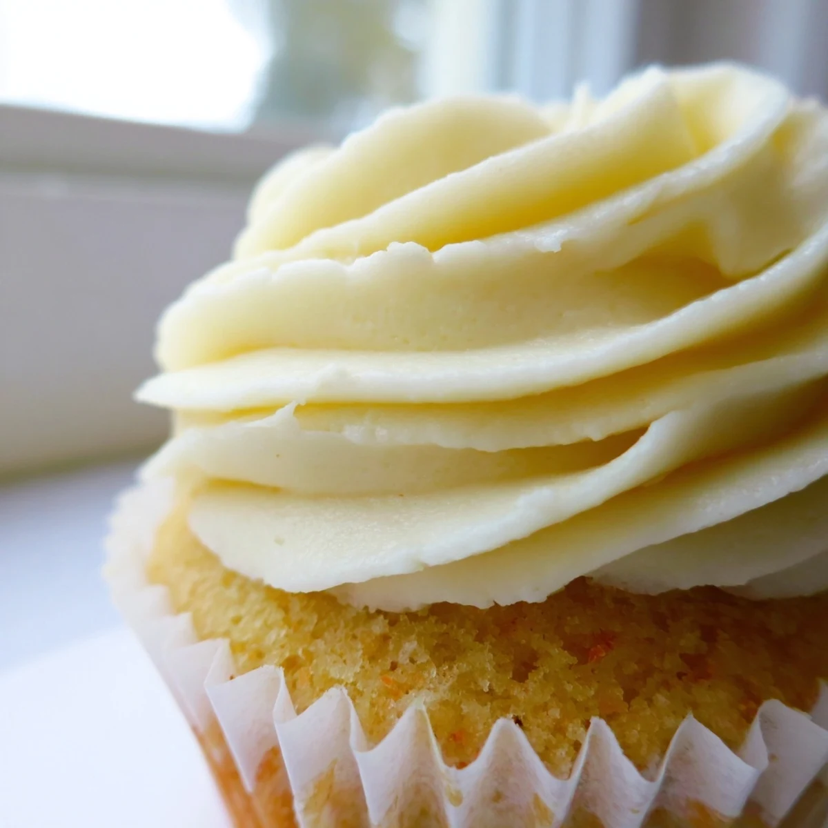 Light and fluffy vanilla cupcakes with swirls of creamy vanilla buttercream on a decorative plate