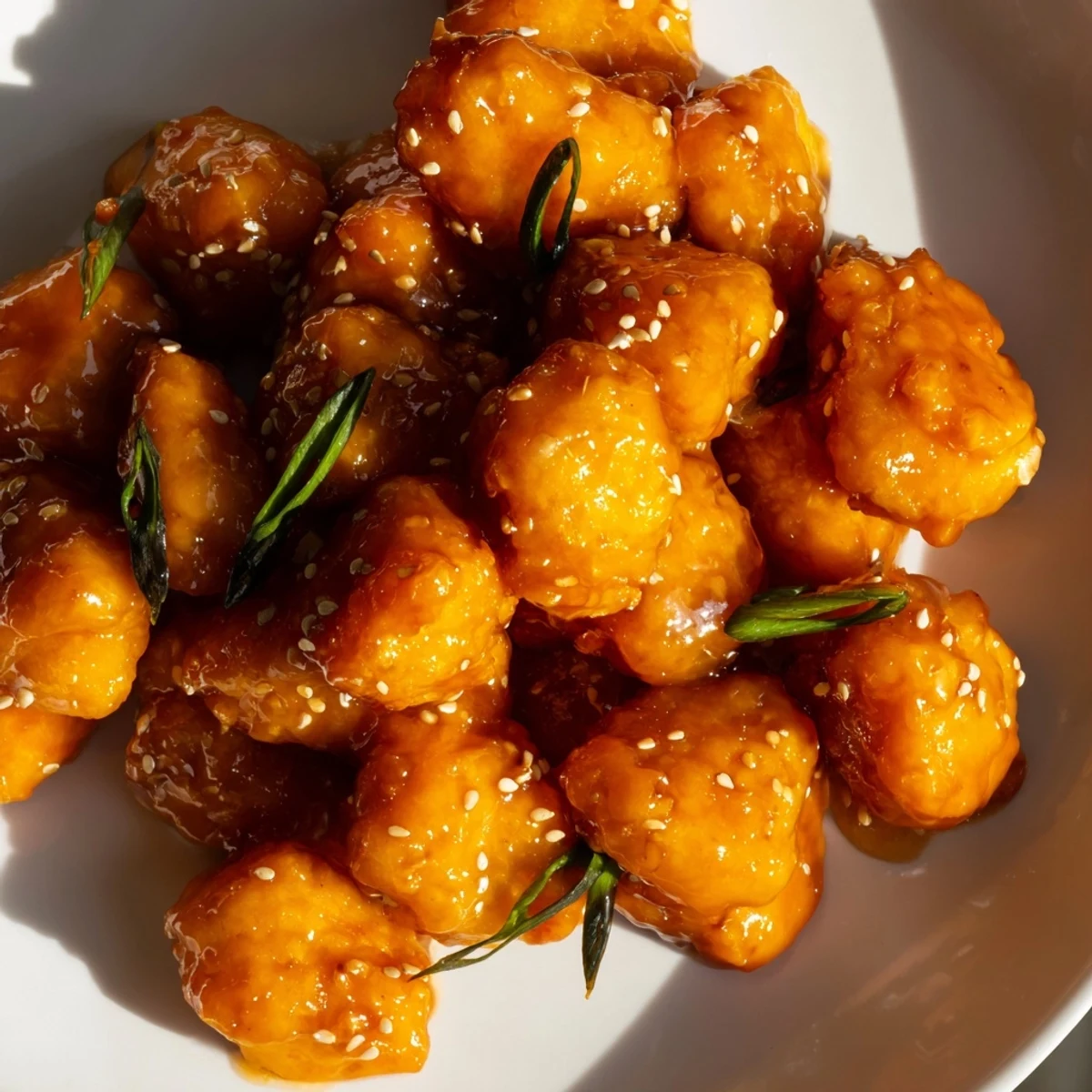Vibrant rice bowl stacked with orange glazed chicken and colorful fresh steamed vegetables