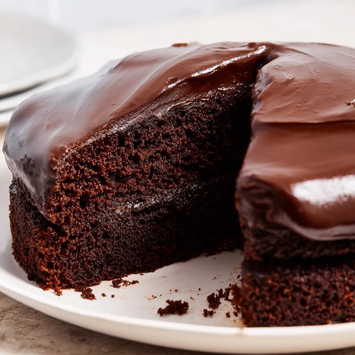 Two-layer Matildas chocolate cake topped with smooth chocolate buttercream for birthday celebrations