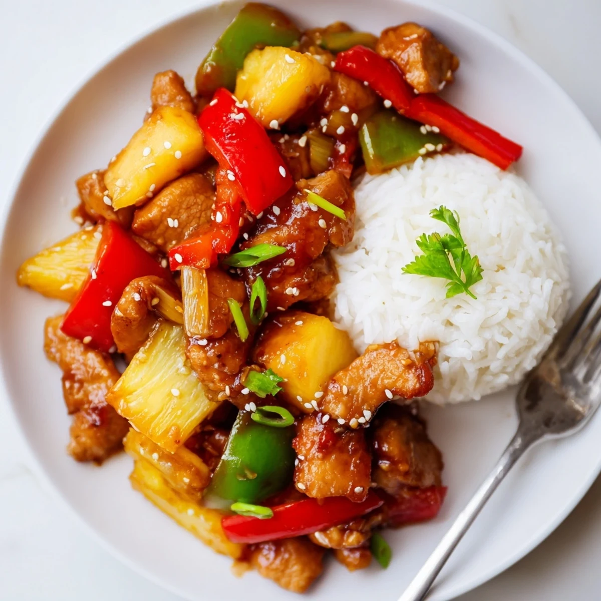 Slow-cooked tangy pineapple chicken served over rice, Sweet Hawaiian Crockpot Chicken