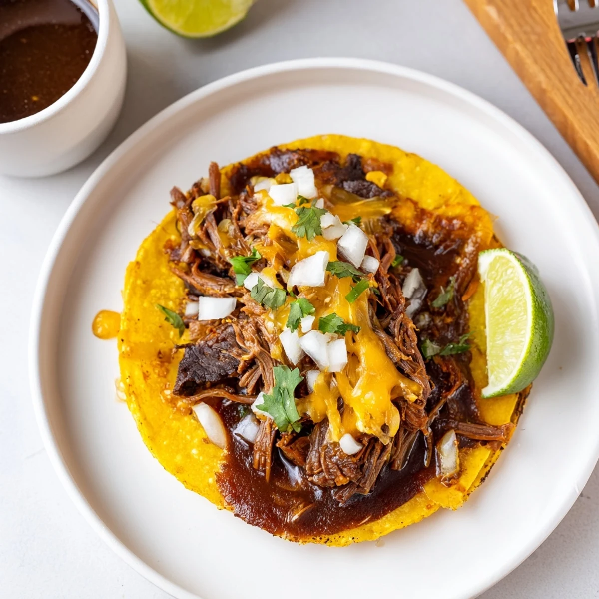 Super Crispy Birria Tacos Recipe with sizzling golden edges and juicy shredded beef