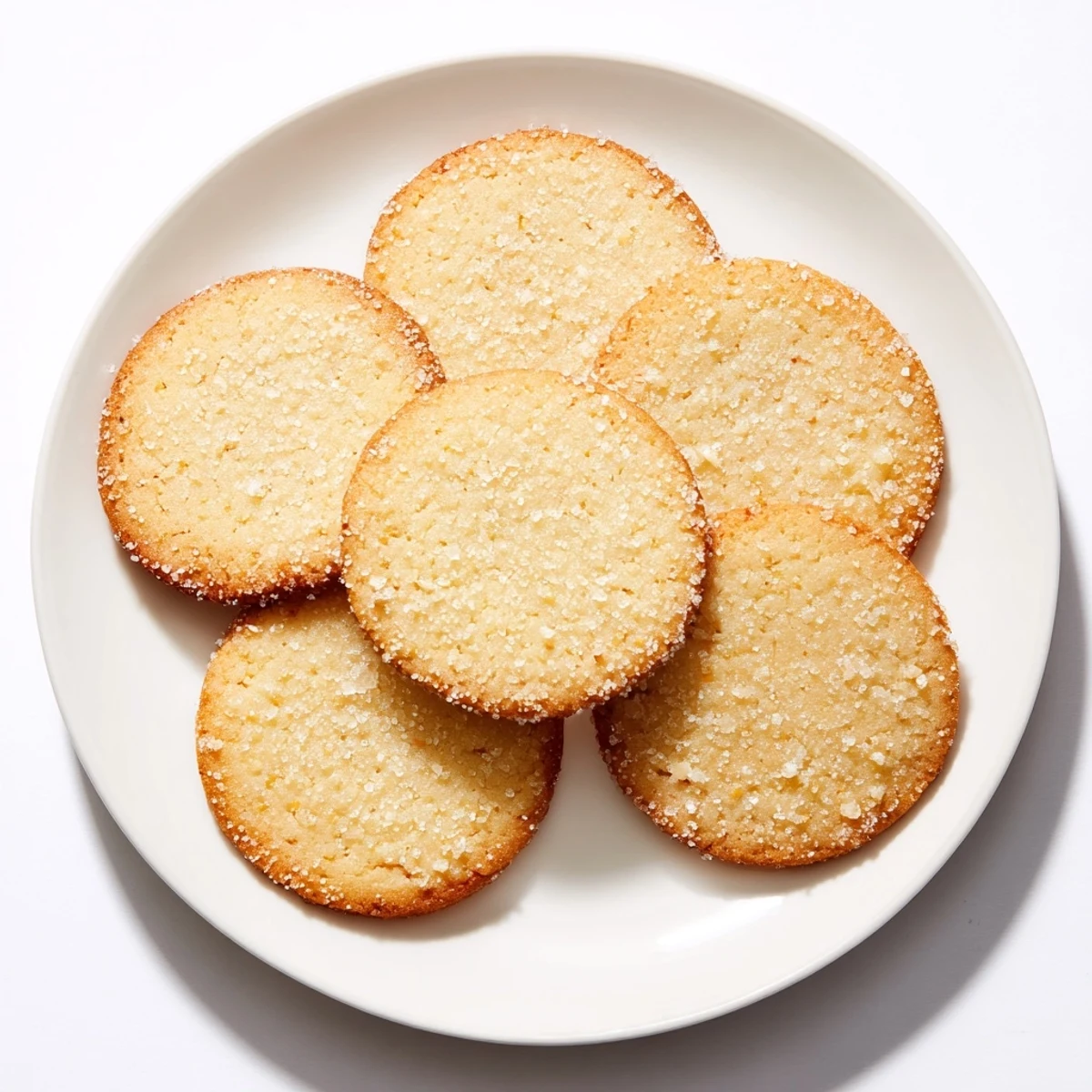 Golden classic sugar cookies with crisp edges cooling on a wire baking rack